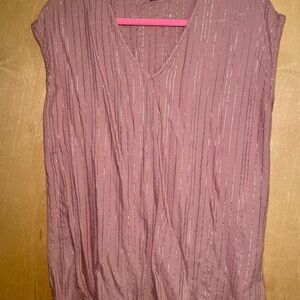 Express Women’s Pink and Metallic Top, Size Medium.